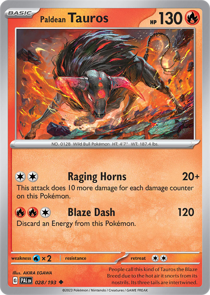 #028 Paldean Tauros 028/193 Uncommon