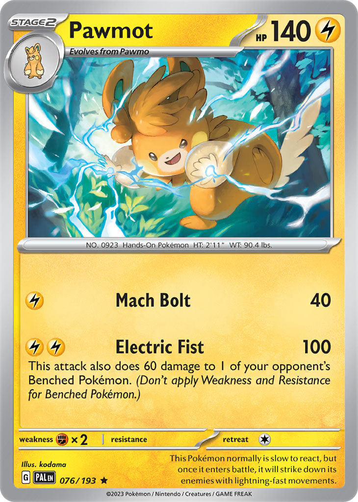 #076 Pawmot 076/193 Rare Holo