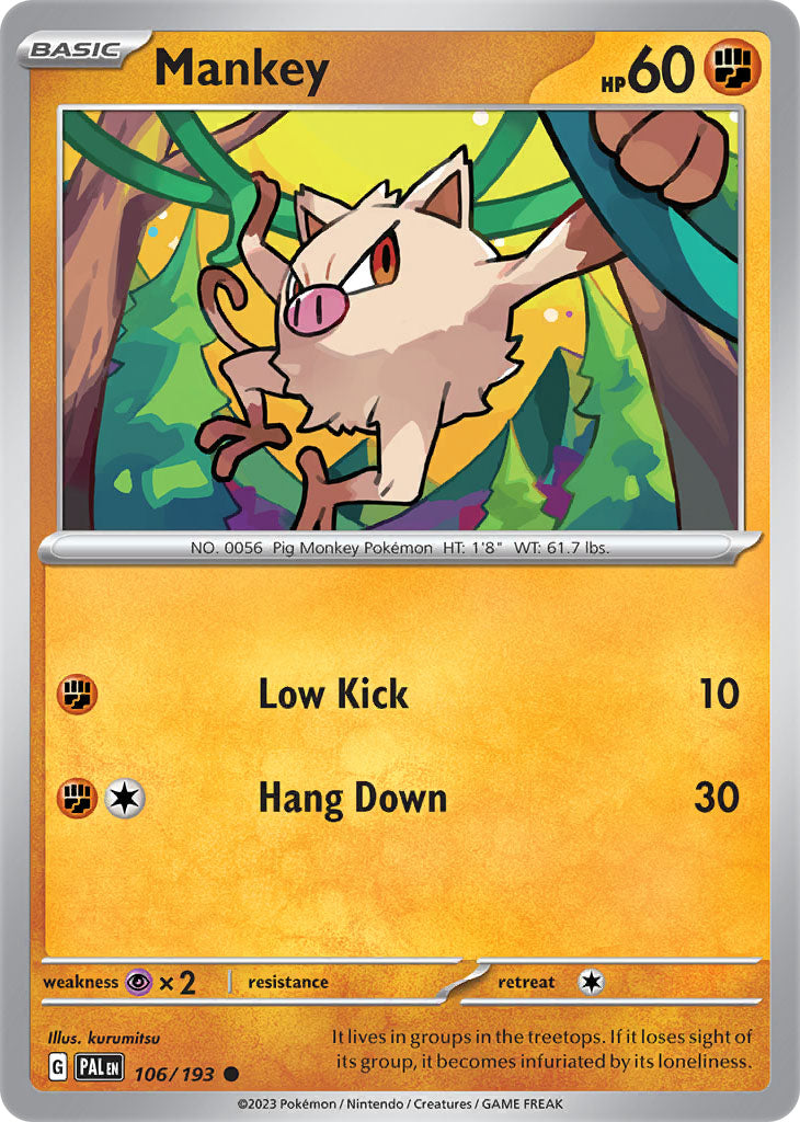 #106 Mankey 106/193 Common