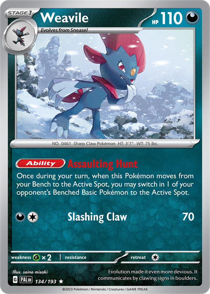 #134 Weavile 134/193 Rare Holo