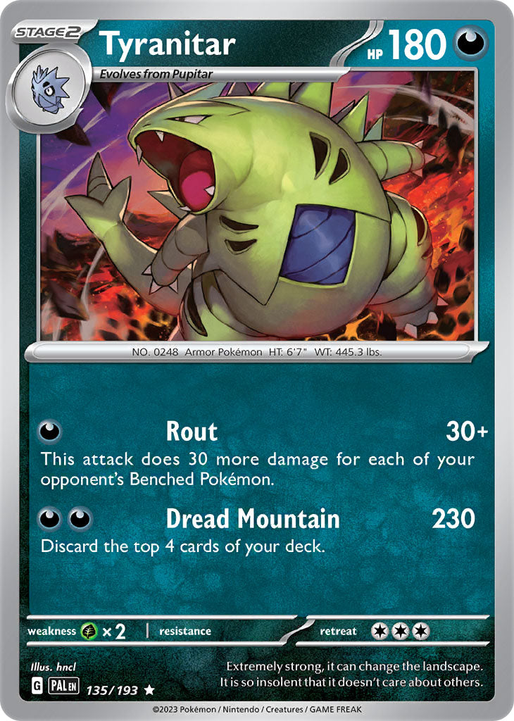 #135 Tyranitar 135/193 Rare Holo
