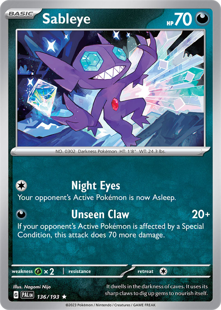 #136 Sableye 136/193 Rare Holo
