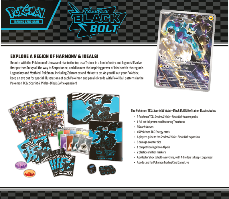 (Max 2 pr kunde) Pokémon SV10.5 Scarlet & Violet—Black Bolt Elite Trainer Box