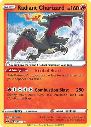 #020 Radiant Charizard 020/159 Radiant Rare
