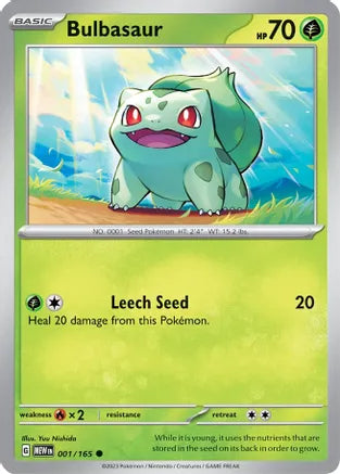 #001 Bulbasaur 001/165 Common