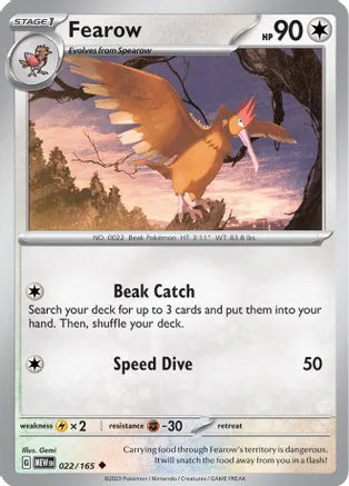 #022 Fearow 022/165 Uncommon Reverse Holo