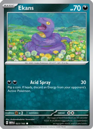 #023 Ekans 023/165 Common Reverse Holo