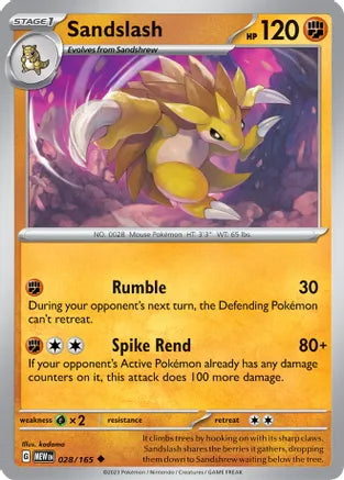 #028 Sandslash 028/165 Uncommon Reverse Holo