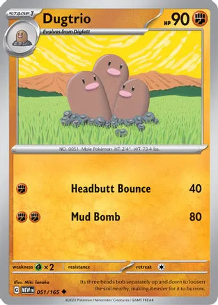 #051 Dugtrio 051/165 Uncommon