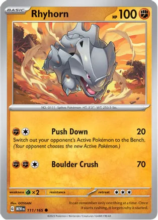 #111 Rhyhorn 111/165 Common