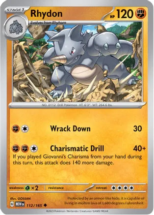 #112 Rhydon 112/165 Uncommon Reverse Holo