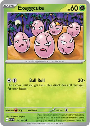 #102 Exeggcute 102/165 Common Reverse Holo