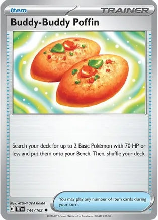 #144 Buddy-Buddy Poffin 144/162 Uncommon Reverse Holo