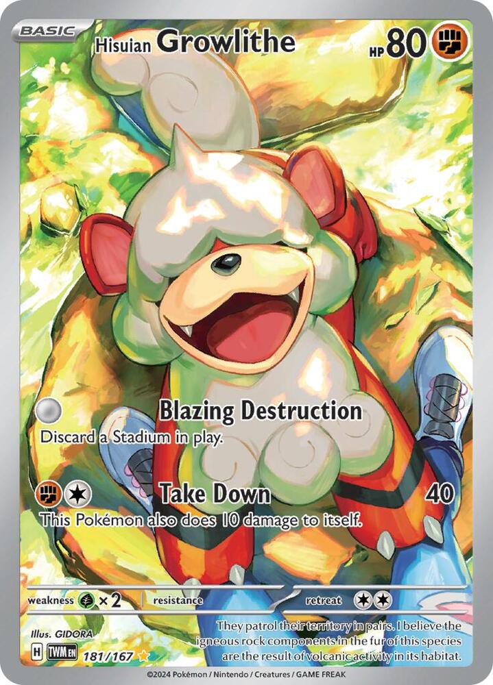 #181 Hisuian Growlithe 181/167 Illustration Rare