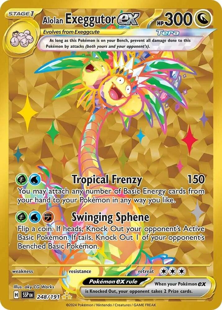 #248 Alolan Exeggutor EX 248/191 Hyper Rare gold