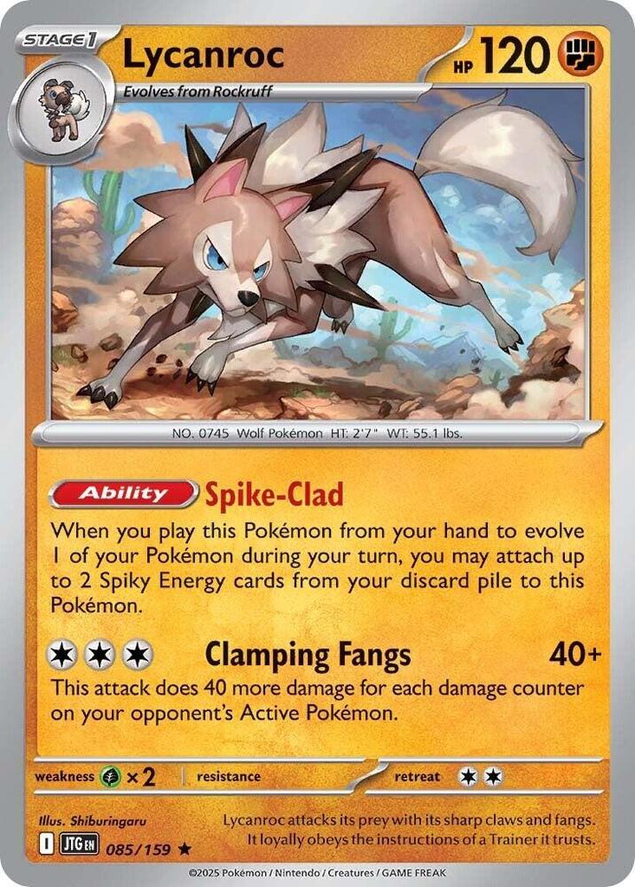 #085 Lycanroc 085/159 Rare Holo