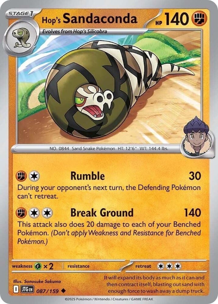 #087 Hop's Sandaconda 087/159 Uncommon
