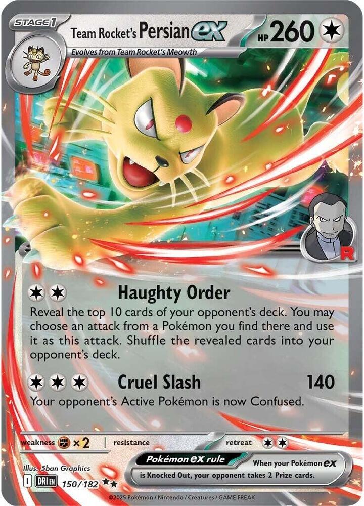 #150 Team Rocket's Persian EX 150/182 Double Rare