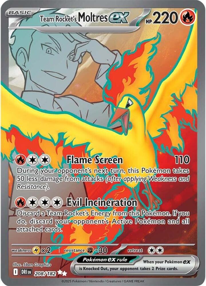 #208 Team Rocket's Moltres EX 208/182 Ultra Rare
