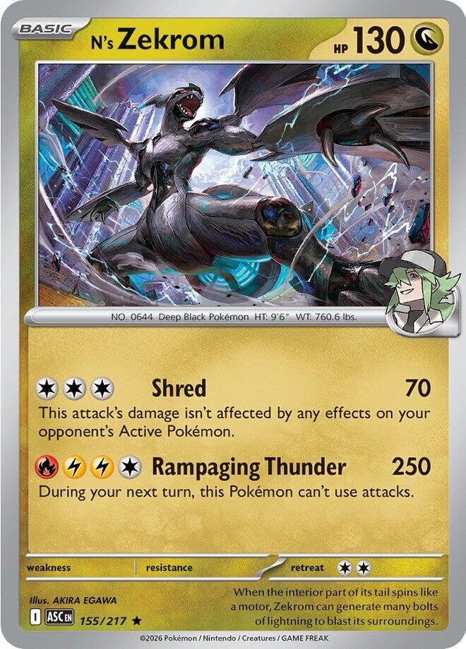 #155 N's Zekrom 155/217 Rare Holo