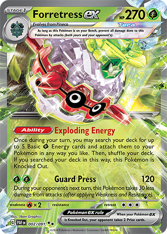 #002 Forretress Ex 002/091 Double Rare