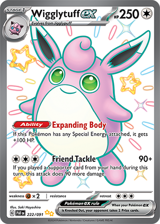 #222 Wigglytuff Ex 222/091 Shiny Ultra Rare
