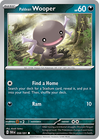 #058 Paldean Wooper 058/091 Common
