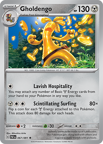#067 Gholdengo 067/091 Rare Holo