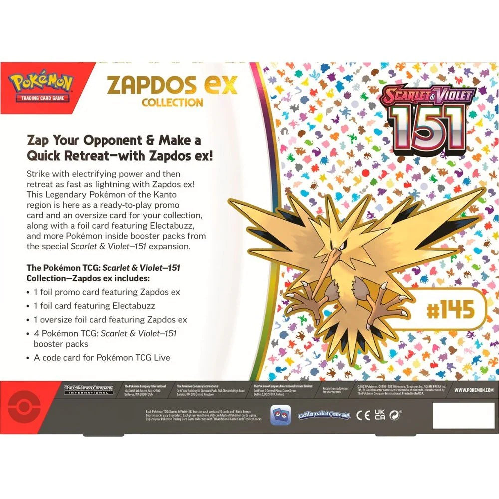 Pokémon SV3.5 Scarlet & Violet—151 Zapdos EX box