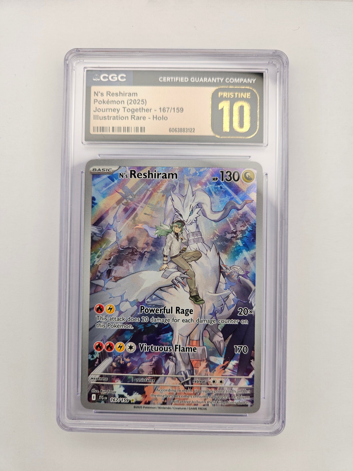 CGC Pristine 10 N's Reshiram 167/159