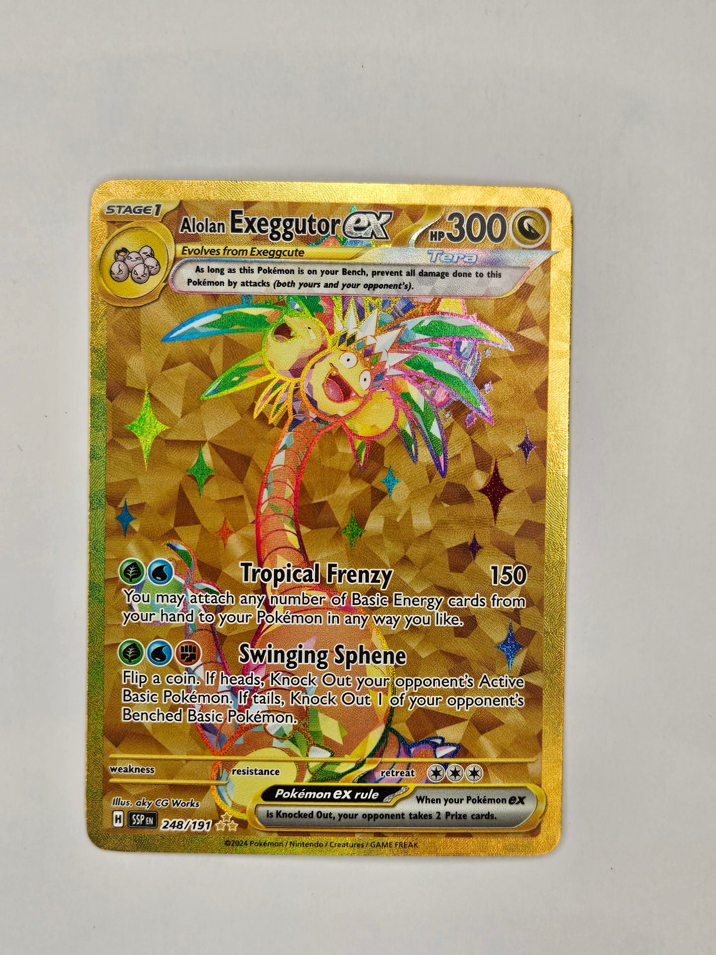 #248 Alolan Exeggutor EX 248/191 Hyper Rare gold