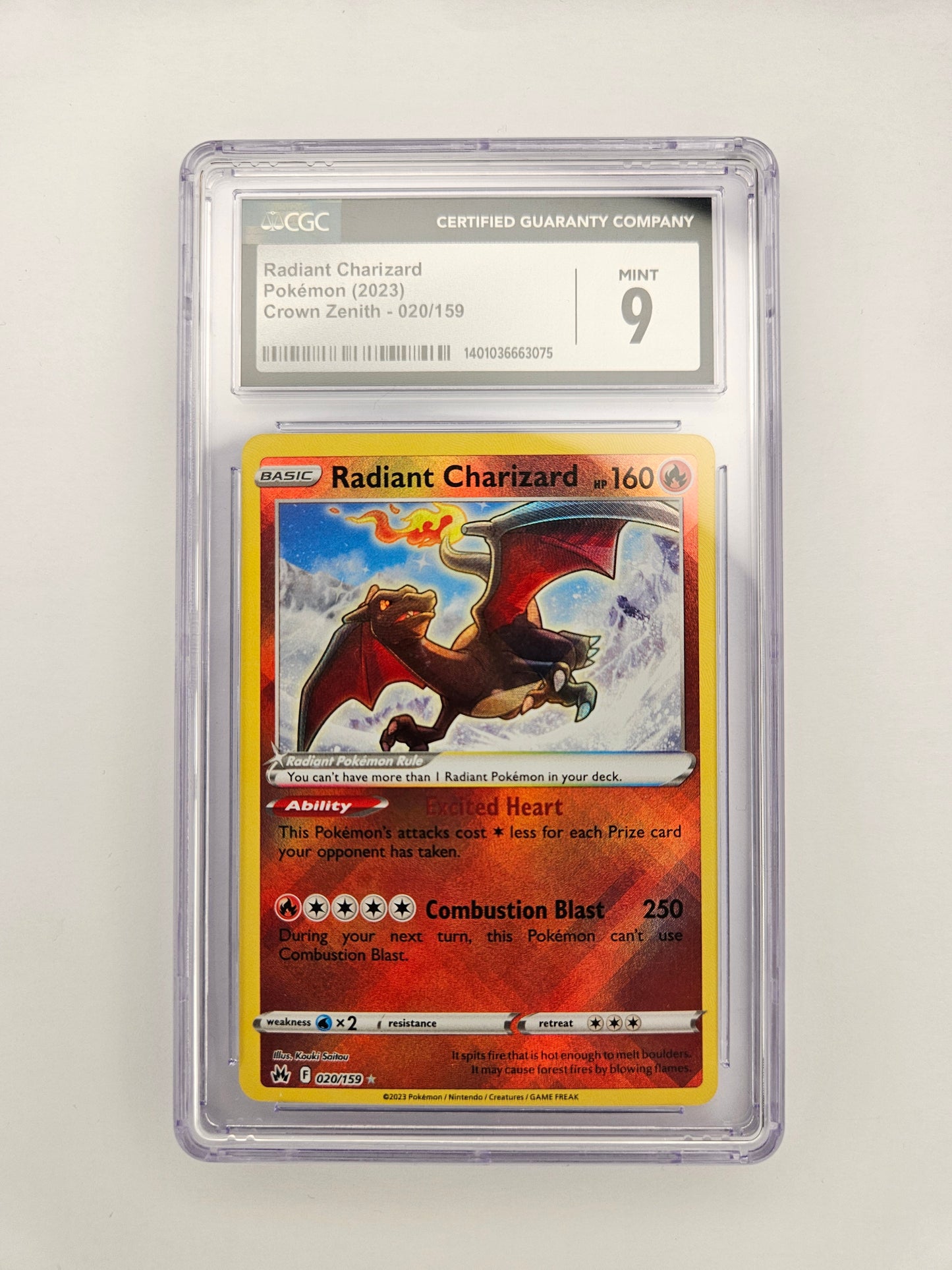 CGC 9 Radiant Charizard 020/159