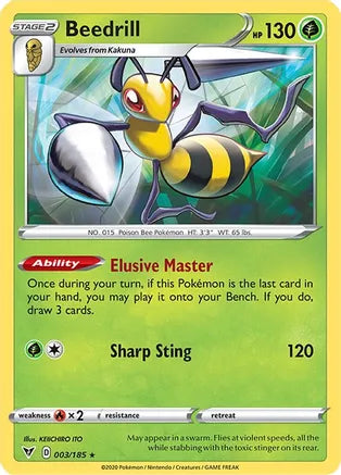 #003 Beedrill 003/185 Rare Reverse Holo