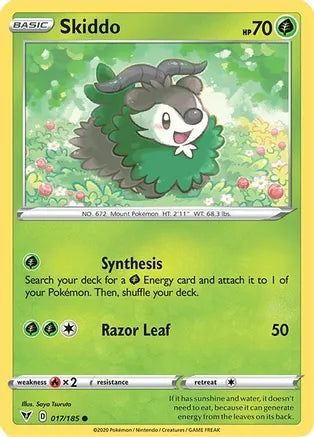 #017 Skiddo 017/185 Common reverse holo