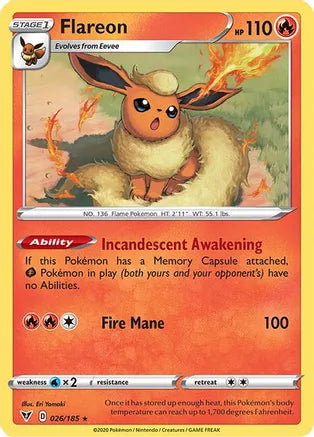 #026 Flareon 026/185 Rare
