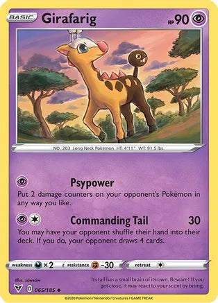 #065 Girafarig 065/185 Uncommon reverse holo