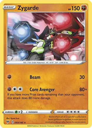 #093 Zygarde 093/185 Rare Holo