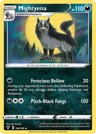 #104 Mightyena 104/185 Uncommon reverse holo