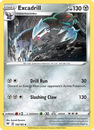 #122 Excadrill 122/185 Uncommon reverse holo