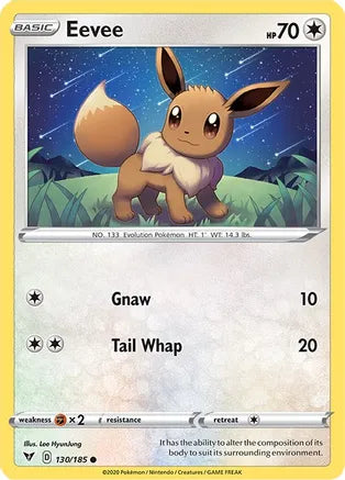 #130 Eevee 130/185 Common reverse holo