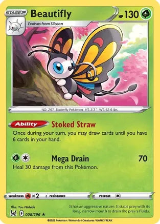#008 Beautifly 008/196 Rare Holo