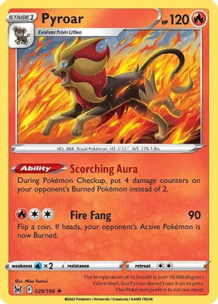 #029 Pyroar 029/196 Rare Holo