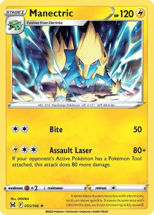 #055 Manectric 055/196 Rare Reverse Holo