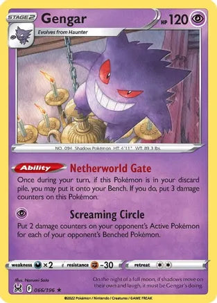 #066 Gengar 066/196 Rare Holo
