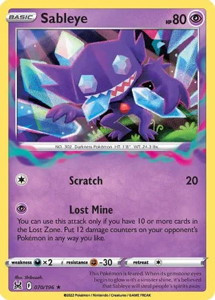 #070 Sableye 070/196 Rare Holo