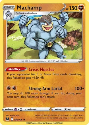 #088 Machamp 088/196 Rare Holo