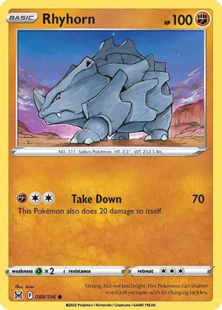 #089 Rhyhorn 089/196 Common