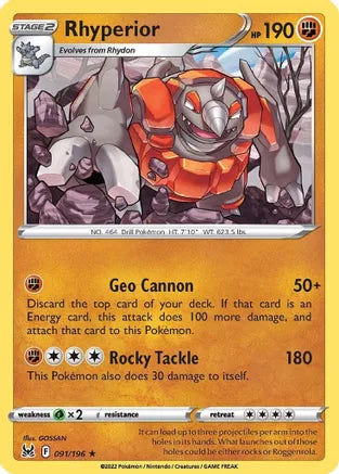 #091 Rhyperior 091/196 Rare