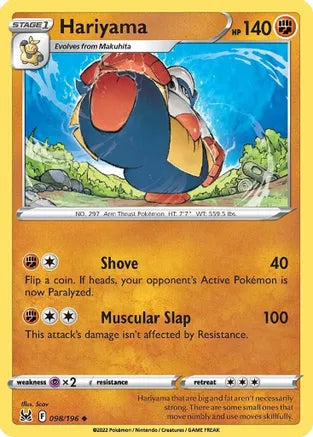 #098 Hariyama 098/196 Uncommon