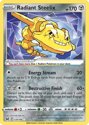 #124 Radiant Steelix 124/196 Ultra Rare